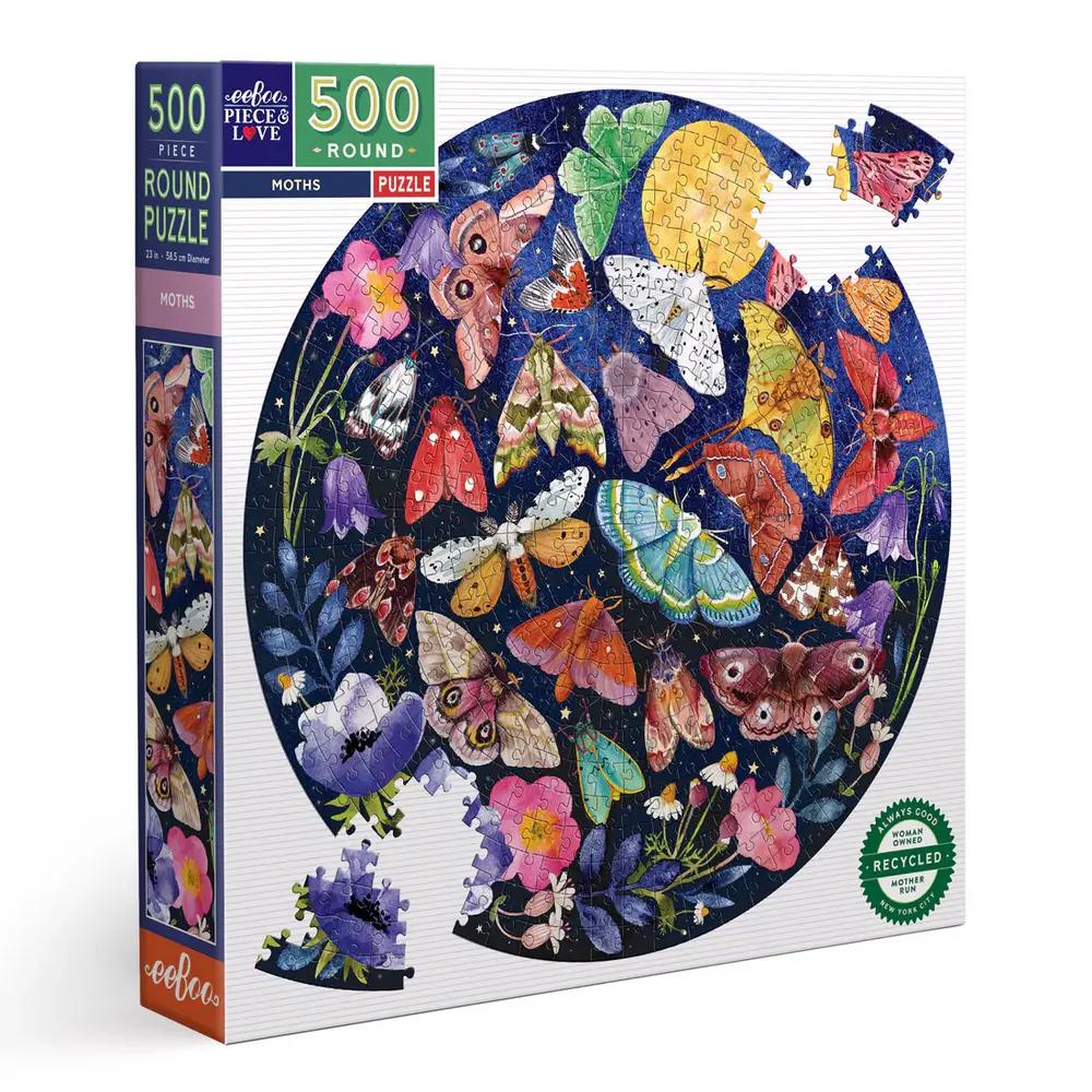 Eeboo, Puzzle, Gifts, 500 piece, Moths, 893315